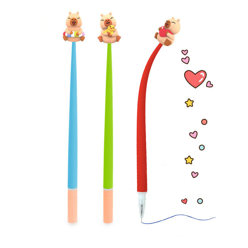 Trendhaus Wackel-Capybara Happy Life Fineliner 0,5 mm – blau