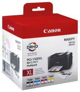 Canon Tintenpatronen-Multipack PGI-1500XL, CMYK, 4er-Pack, Original – für PIXMA-Modelle