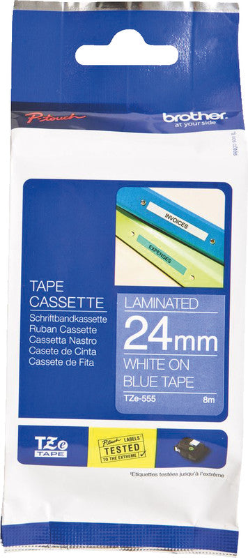 Brother Schriftband – 24 mm × 8 m, blau, weiss