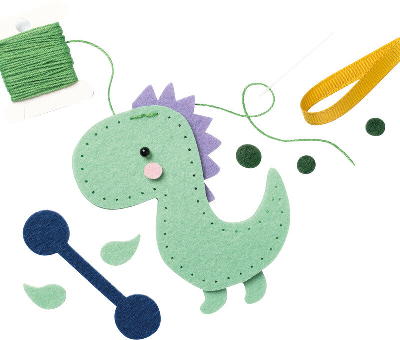 Folia Bastelset Sticken Dinosaurier – ab 8 Jahren – 142 × 92 × 19 mm