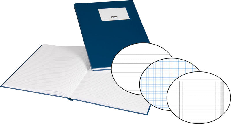Biella Geschäftsbuch A4, kariert (4 mm), Fadenheftung, Karton, 80 Blatt, 100 g/m² – blau