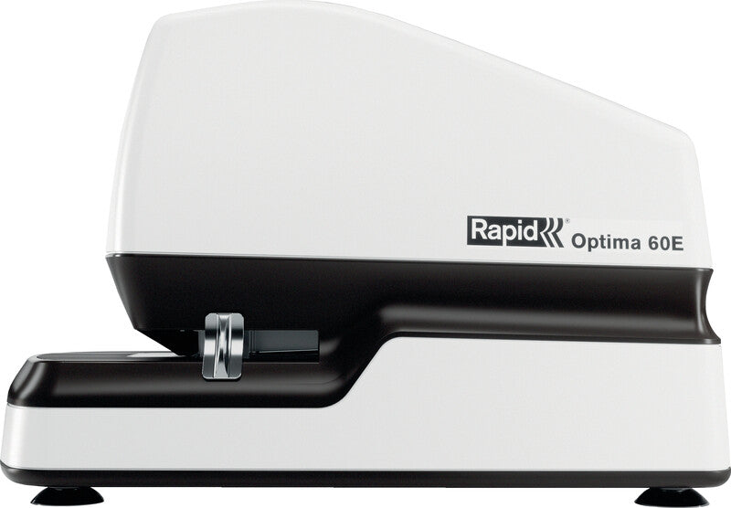 Rapid Optima 60E – Elektrischer Hefter, LED-Klammeranzeige, Einlegetiefe 5-30 mm, Weiss