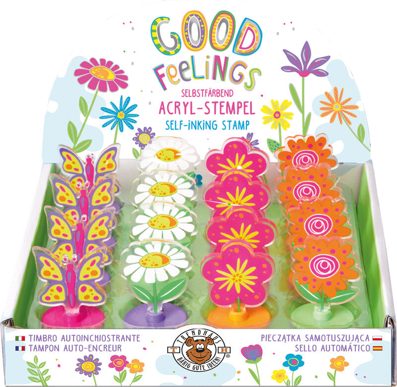 Trendhaus Motivstempel – Good Feelings, selbstfärbend, 4 Motive, sortiert