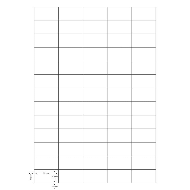 Q-CONNECT Drucketiketten, 38 mm × 21 mm, weiss, Papier, permanent, 6500 Etiketten (100 Blatt)