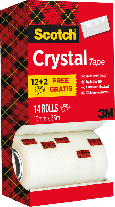 Scotch Klebeband Crystal – 19 mm × 33 m, 14 Rollen