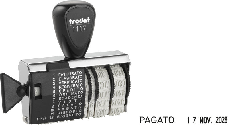 Trodat Motivstempel – Motiv: verschiedene Texte, Kunststoff, 55 × 4 mm, Italienisch, ohne Kissen