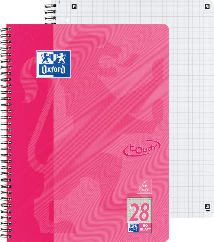 Elba Collegeblock, 220 × 295 mm, Karton, 80 Blatt, 4-fach gelocht, perforiert – Rosa, für SCRIBZEE App