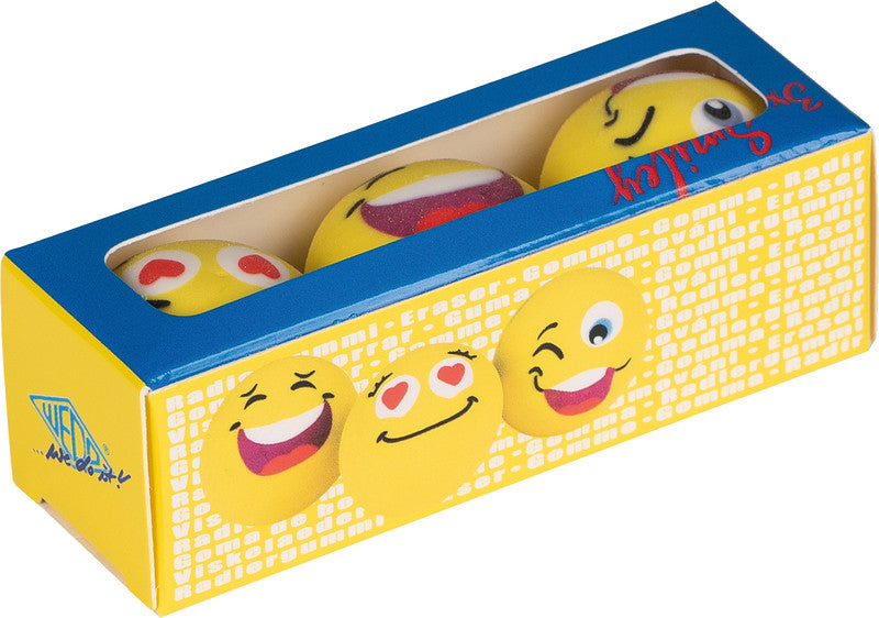 Wedo Radierer – für Bleistifte – 25 × 25 × 25 mm – Kunststoff – gelb – 3er-Pack