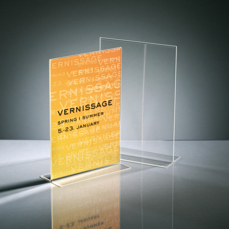 Sigel Tischaufsteller – 210 × 300 mm, transparent, Kunststoff, wiederablösbar