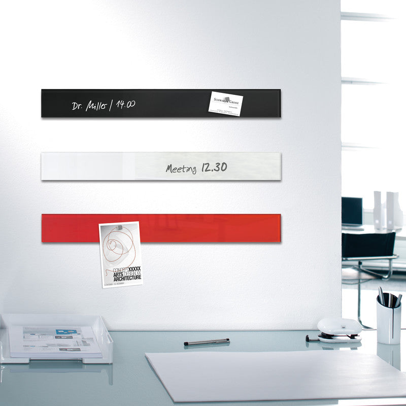 Sigel Whiteboard – 60 × 40 cm, Glas, magnetisch, Wandmontage, inkl. SuperDym Magnetwürfel, Montagesatz