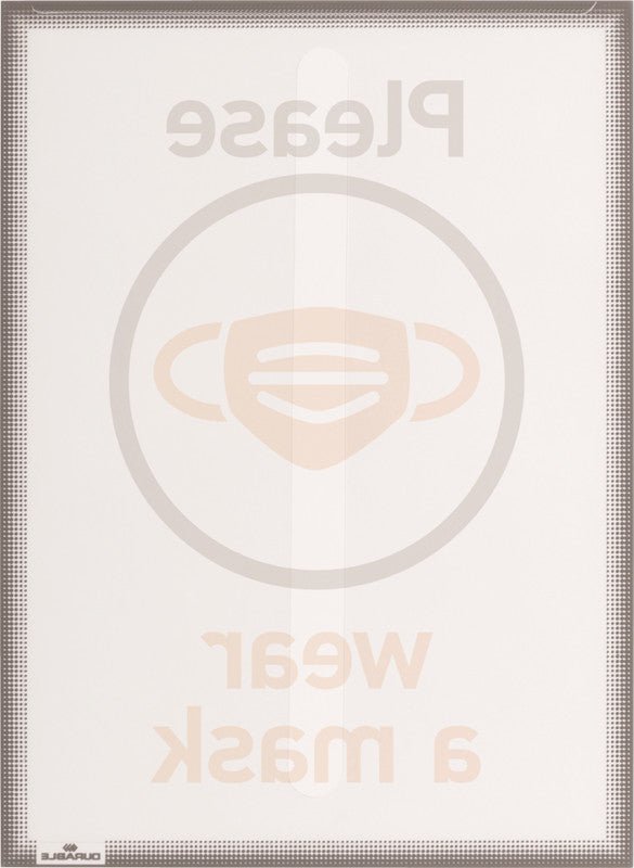 Durable Info-Rahmen – 236 × 323 mm, grau, selbstklebend, wiederablösbar, für A4