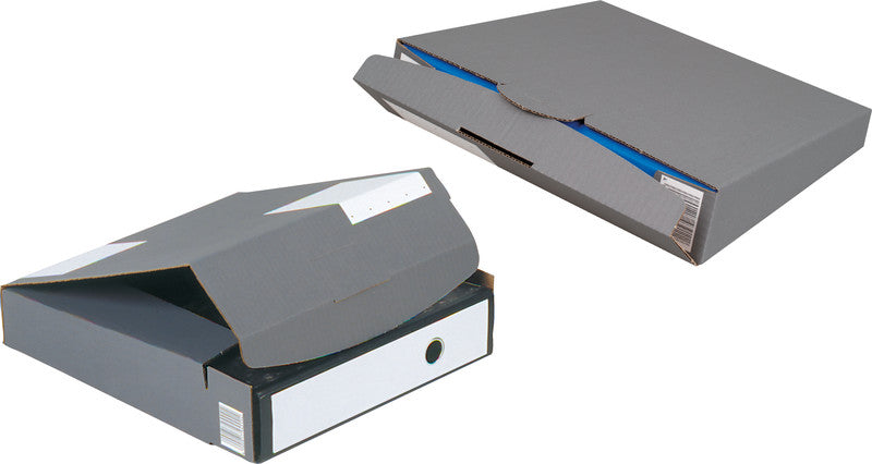 Elco pac-it Bücherbox, grau, mit Beschriftungsfeld – 298 × 325 × 64/42 mm