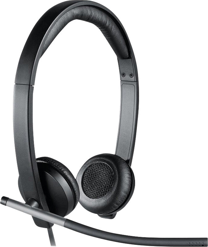 Logitech H650e – Duo Headset – USB‑A, Rauschunterdrückendes Mikrofon, Stummschalter – Schwarz