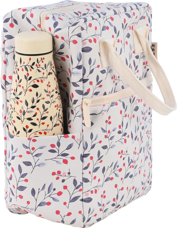 Estia Lunchbag – isoliert, mit Reissverschluss – 7,6 l – mehrfarbig – Baumwolle – Bloom Beige