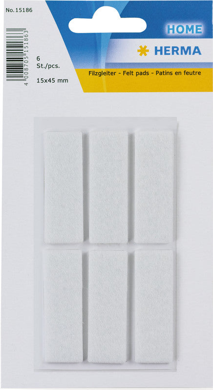 HERMA Filzgleiter Home – Filz, Weiss – 6er-Pack