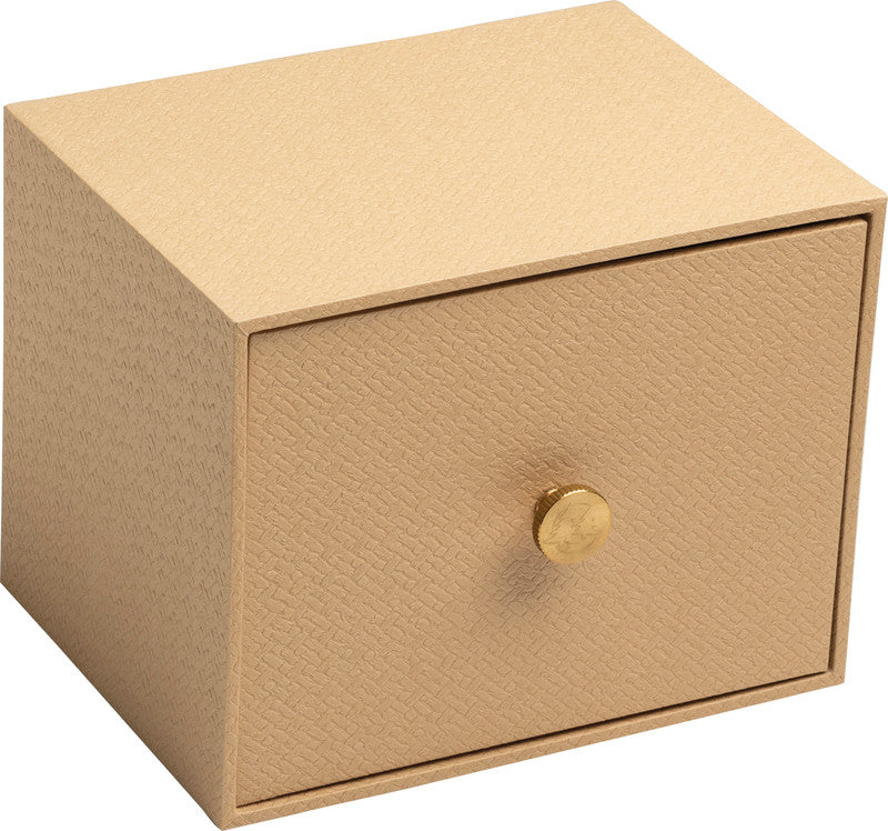 Exacompta Karteikasten A6 quer, beige, Karton – 1 Stück – für A6-Karteikarten