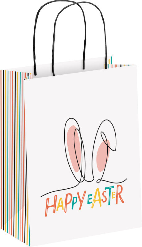 Zoewie Tragetasche – Easter Stripes – Recyclingpapier, 120 g/m2 – 180 × 230 × 90 mm