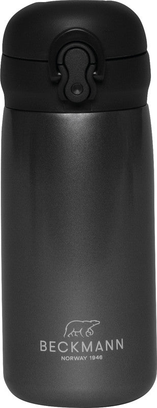 Beckmann Trinkflasche – 3,2 dl – Edelstahl, isoliert, Schraubverschluss – Schwarz