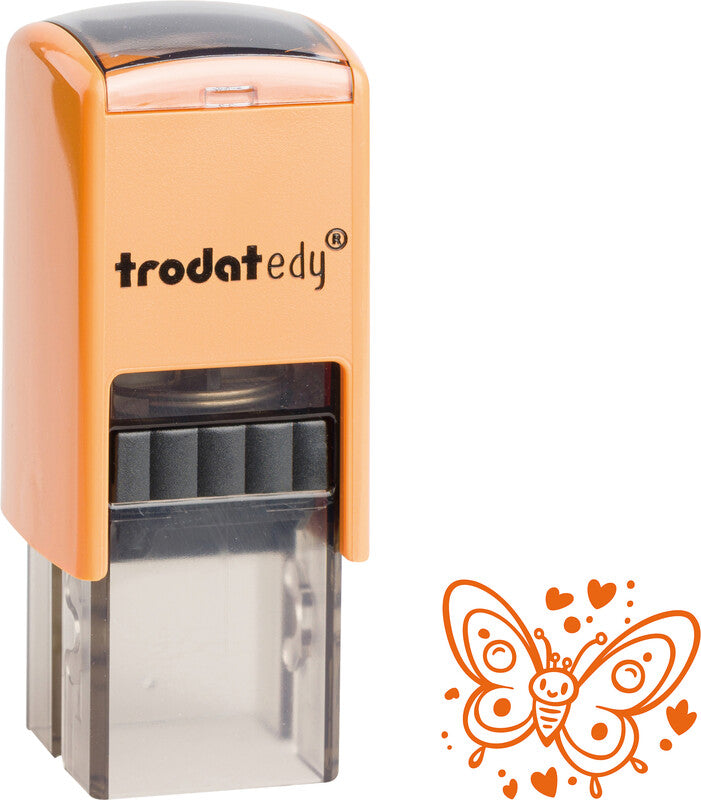 Trodat Schmetterling Motivstempel – selbstfärbend, 19 × 19 mm, Mango