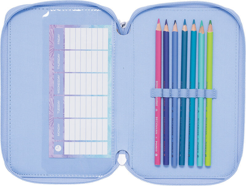 Beckmann Classic Etui Triple, gefüllt – Seashell – Kunststoff – 13 × 20,5 × 7 cm