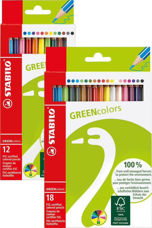 STABILO Buntstifte GREENcolors – 24 Farben, Ø 3 mm, FSC
