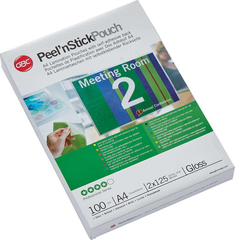 GBC Laminierfolien A4, glänzend – 125 µm, 216 × 303 mm, 100 Stk.