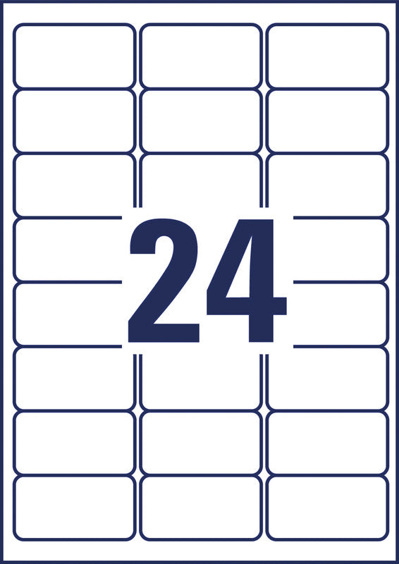 Avery Drucketiketten, 38,1 mm × 21,2 mm, weiss, Papier, permanent, 25 Blatt