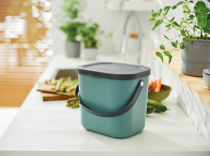 Rotho Recyclingbox Albula – 6 l – Kunststoff, rechteckig – Mistelgrün