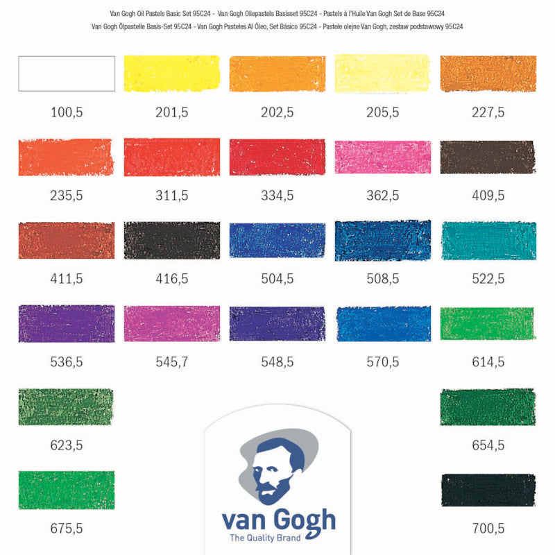 Van Gogh – Ölpastelle – Set – 24 Farben, für dunkles Papier