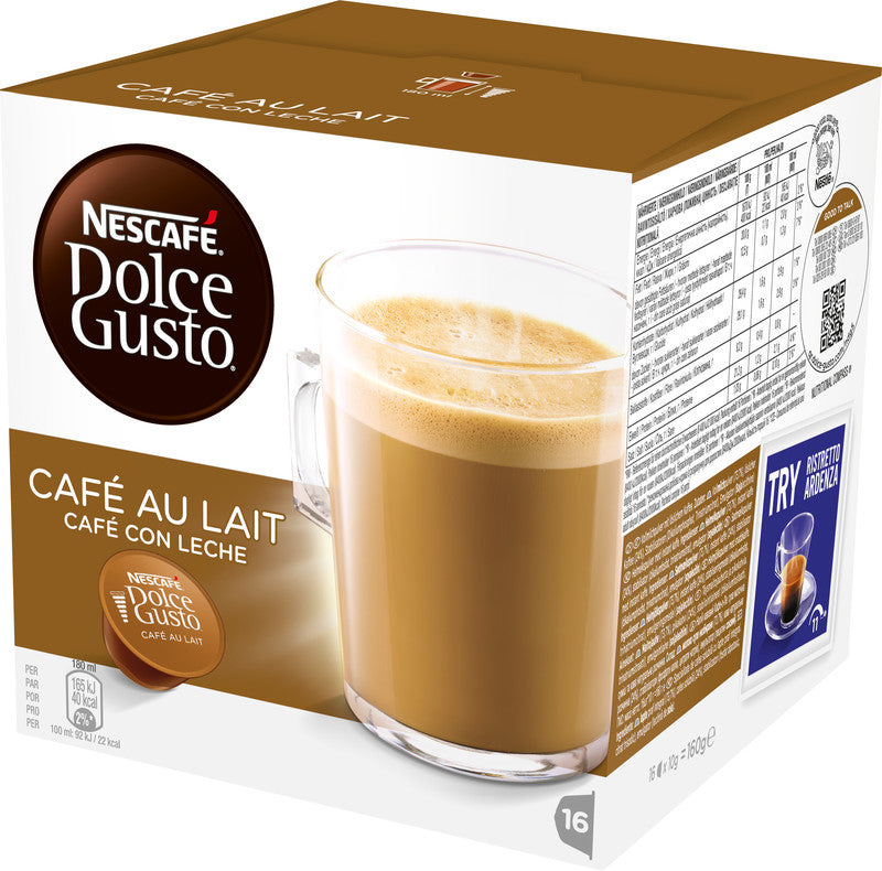 Nescafé Dolce Gusto Kaffeekapseln Café au Lait – für Dolce Gusto – 16 Kapseln