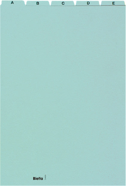 Biella Karteikarte A4 Hochformat, Register A–Z, Blau, 450 g/m², Karteikarton – 25 Stück