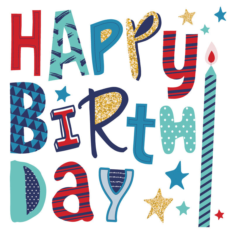 Fasana Servietten Happy Birthday, Kerze – 33 × 33 cm – 3-lagig, Tissue – 20 Stk., FSC