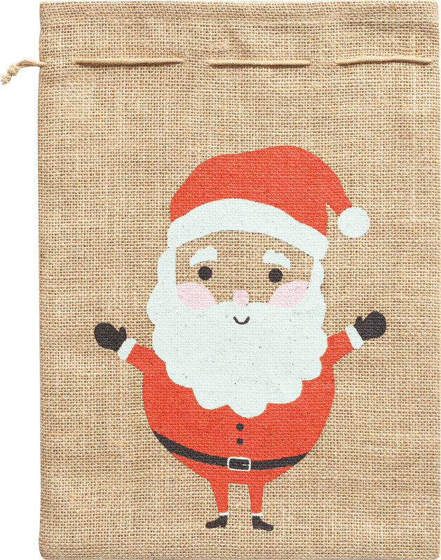 Folia Geschenkbox – Weihnachtsmann – Chlaus-Sack, aus Jute, mit Zugkordel – 250 × 350 mm