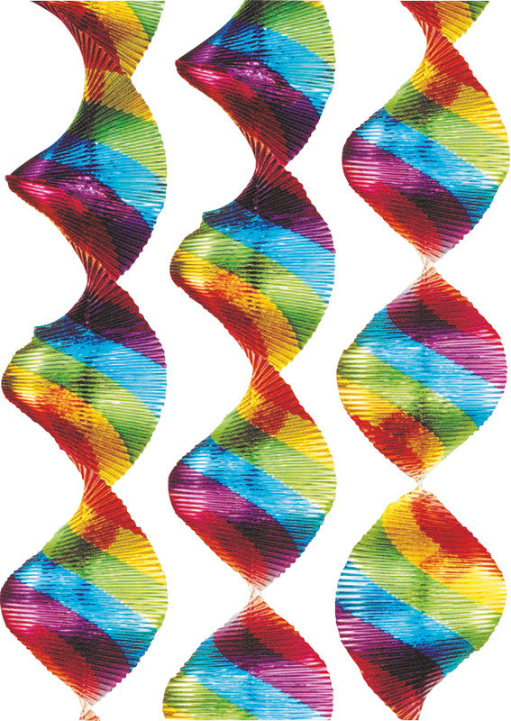 Party Folienrotorspirale, mehrfarbig, 600 × 50 mm, 4 Stück