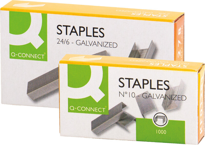 Q-CONNECT Heftklammern 24/6 – Metall, silber – 1000 Stk.