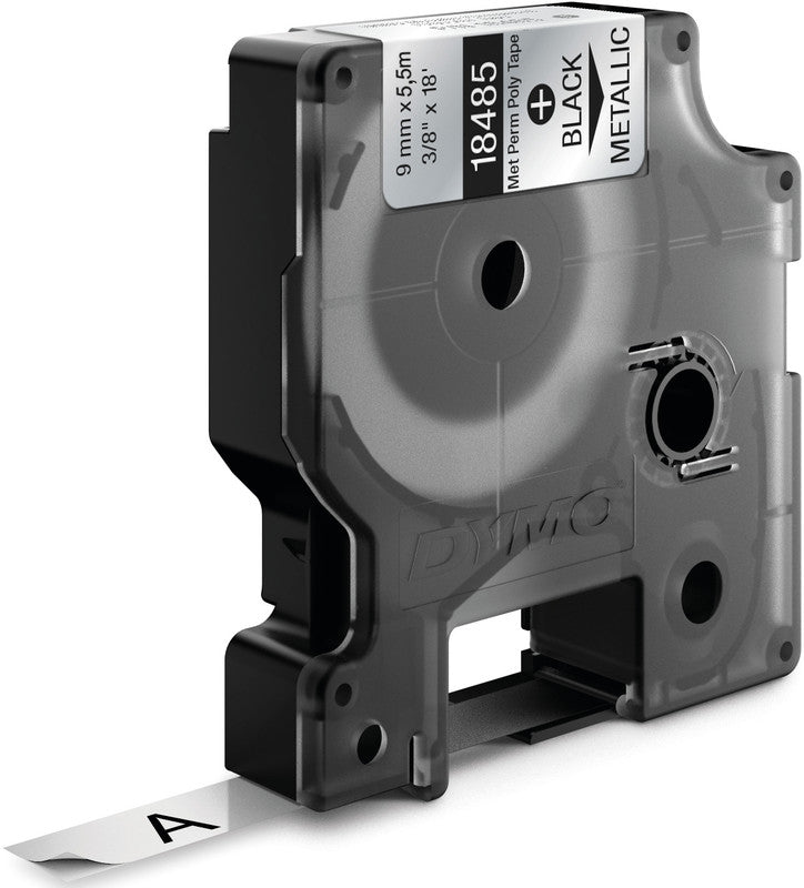 DYMO Schriftband – 9 mm × 5,5 m, silber, schwarz – für DYMO Rhino: 3000, 4200, 5000, und andere