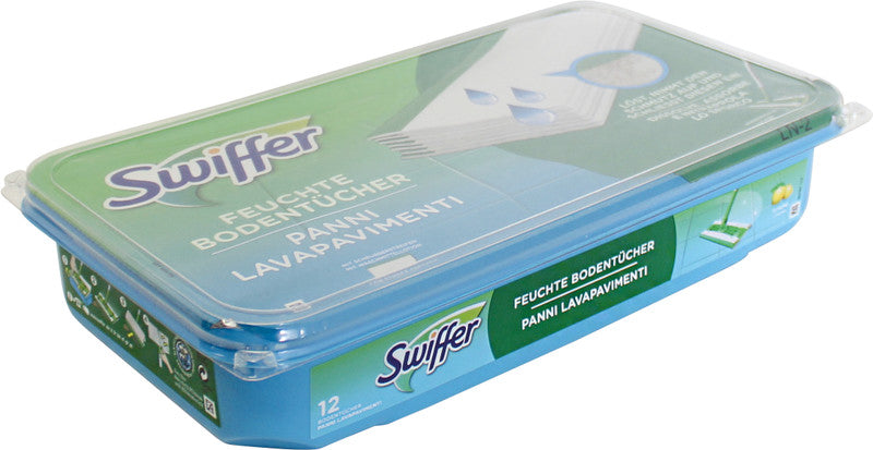 Swiffer Reinigungstücher, feucht – für harte Böden, blau, 12 Stk.