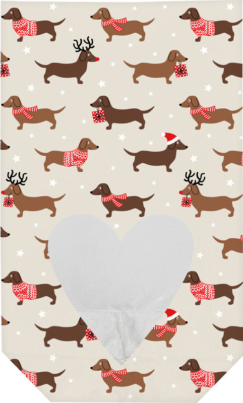 Braun + Company Geschenktüten – Weihnachtsdackel – Klarsicht, 115 × 190 mm – 10 Stk.