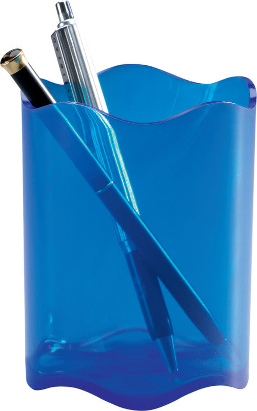Durable Stiftehalter – 1 Fach, blau, transparent, Ø 80 mm × 102 mm