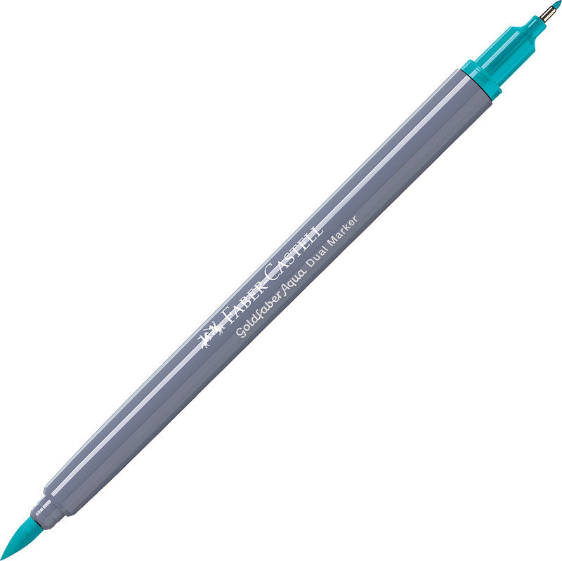 Faber-Castell Brush Pen Goldfaber Aqua – Feinspitze 0,6 mm/Pinselspitze – Hellkobaltblau – Wasservermalbar