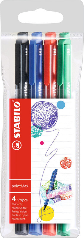 STABILO Filzstifte, Strichbreite 0,8 mm, 4 Farben