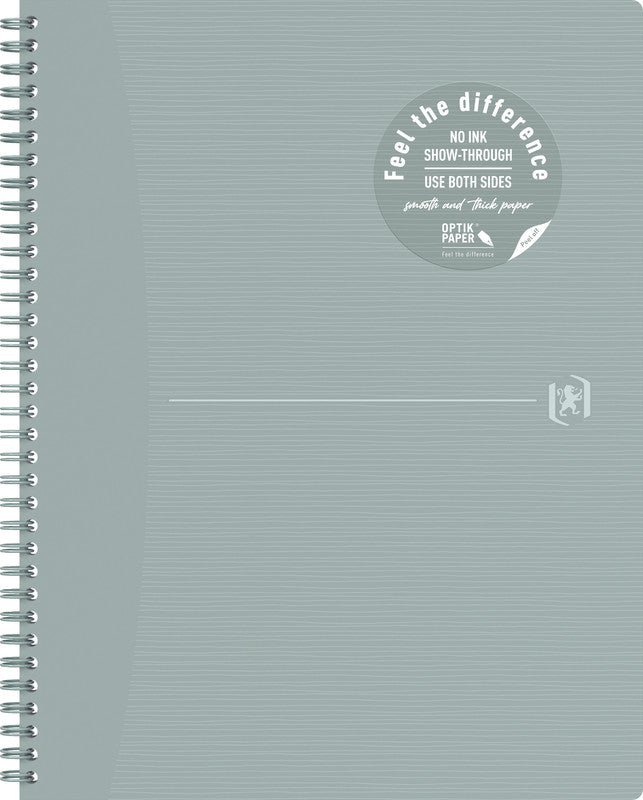 Elba Spiralblock A4+, kariert, 70 Blatt, perforiert, 90 g/m² – grau, für SCRIBZEE App