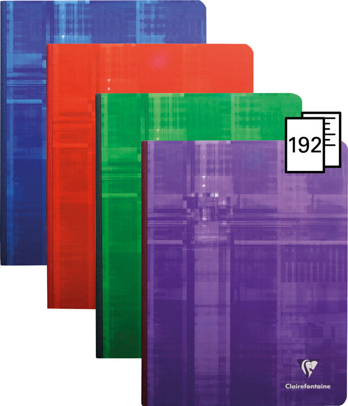 Clairefontaine Notizheft, 170 × 220 mm, kariert, Leinenrücken, 192 Seiten, 90 g/m² – sortiert