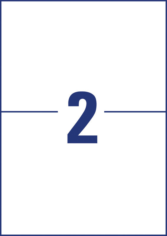 Avery Folien-Etiketten, 210 mm × 148 mm, weiss, extra stark, 10 Blatt (20 Etiketten)