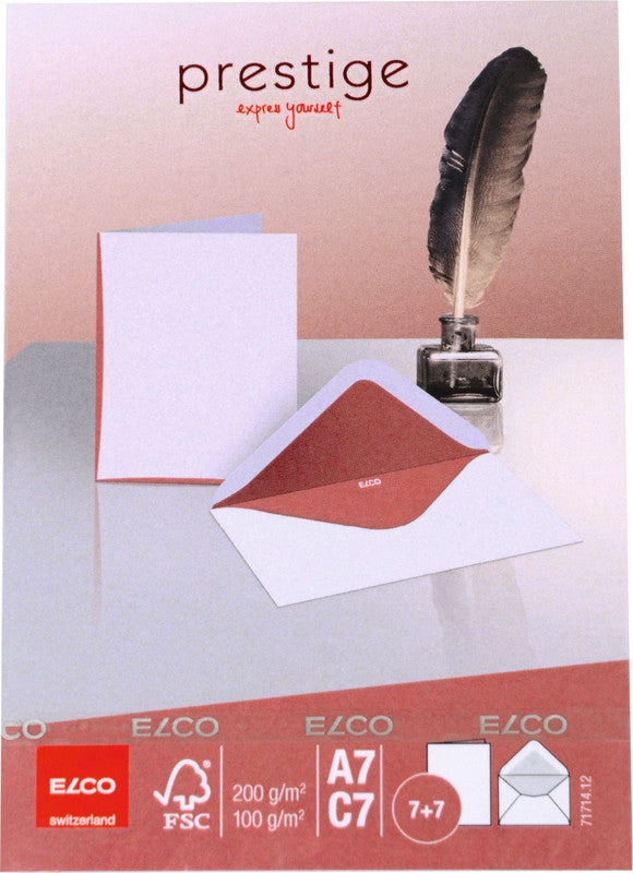 Elco Grusskarte – A7 (74 × 105 mm) – mit Umschlägen, Karton, 5er Pack