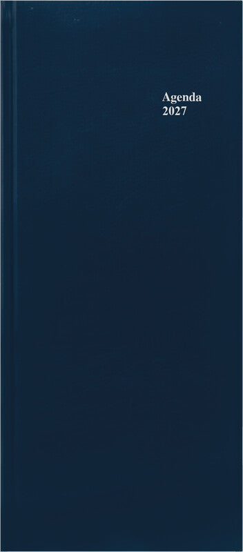 Simplex Agenda – 1 Tag pro Seite, gebunden, 13,5 × 31,5 cm, 2027, 1/2-Stunden-Takt, mehrsprachig, blau, FSC