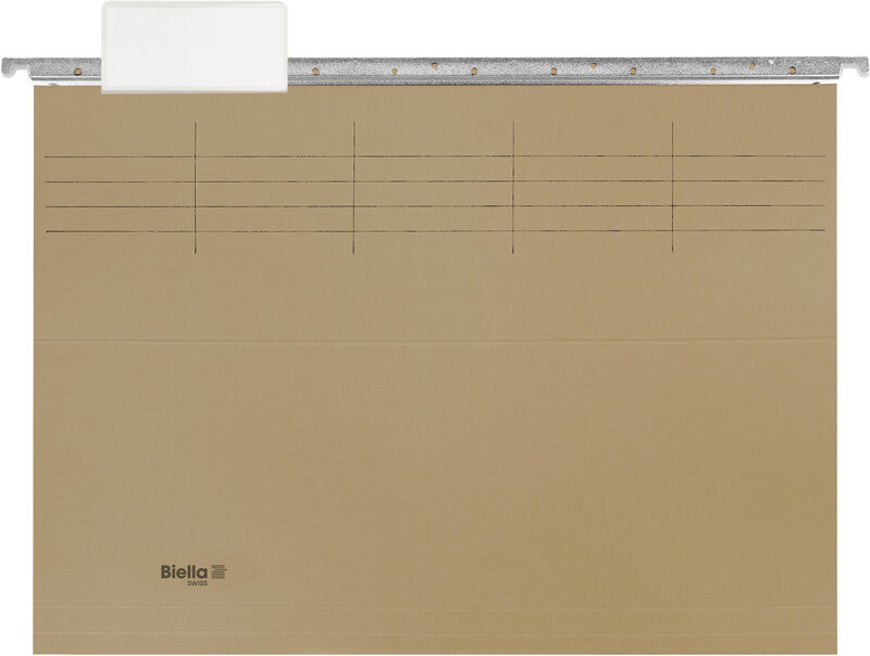Biella Hängeordner für A4 – Karton, Grau, 320 × 250 mm, mit Vordruck