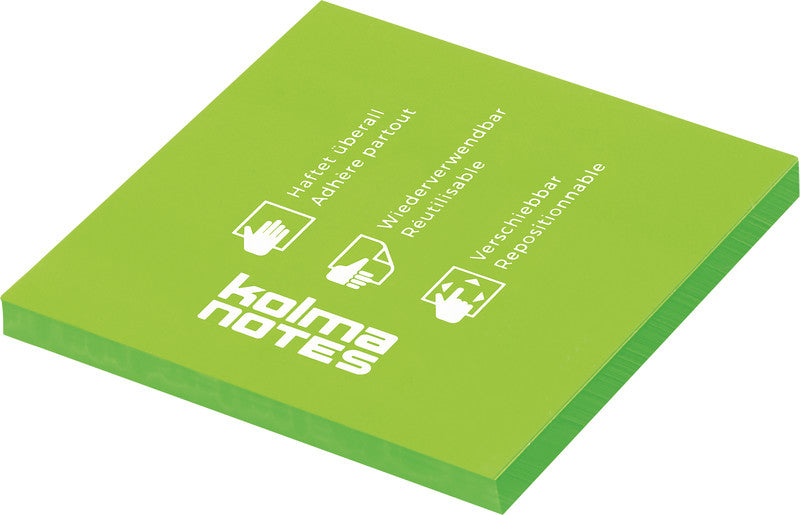 Kolma Haftnotizen – 76×76 mm – Neongrün, 100 Blatt
