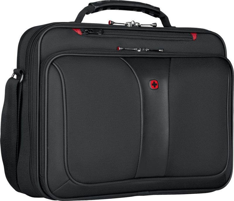 Wenger/SwissGear Wenger Legacy Notebook-Tasche – 15 l, wasserabweisend, Aufsteckfunktion, Polyester, schwarz/grau