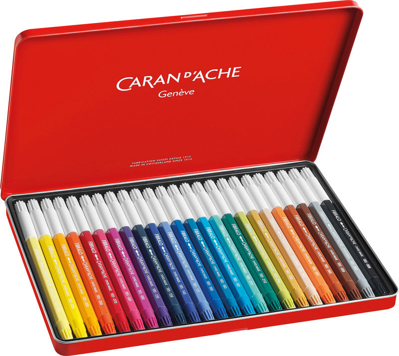 Caran d-Ache Caran d'Ache – Filzstifte, Strichbreite 2,8 mm, auswaschbar, 24 Farben